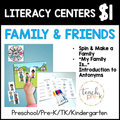 Family & Friends Literacy Centers/Spin & Make a Family, & "My Family is.." Introduction to Antonyms