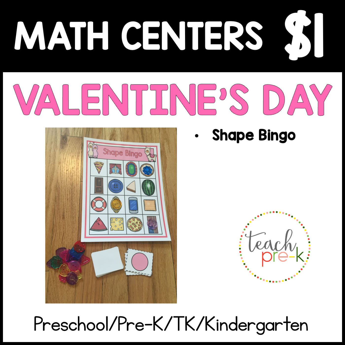 Valentine's Day Math Centers/Shape Bingo