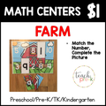 Farm Math Centers/Match The Number, Complete the Picture