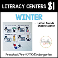 Winter Literacy Centers/Letter Sounds Shadow Match