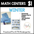 Winter Math Centers/Snowman Shapes Find & Punch, & Yeti Number Order Activity