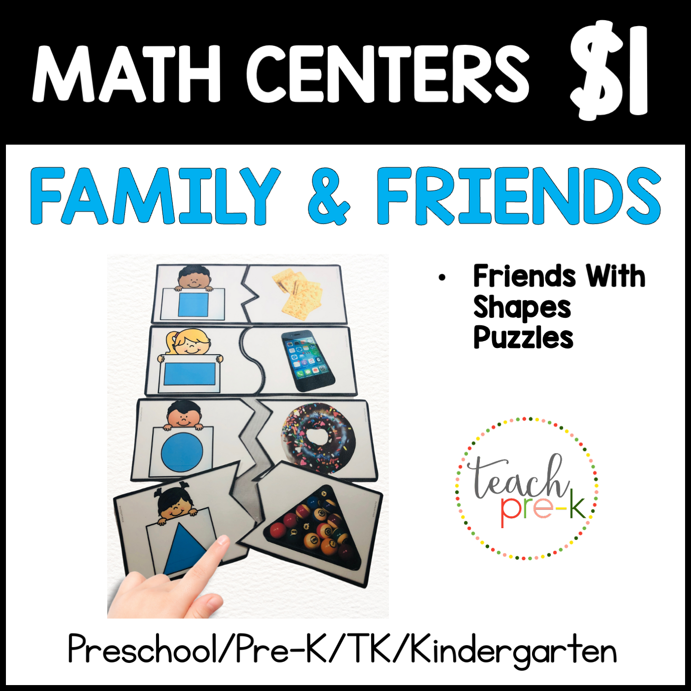 Family & Friends Math Centers/2-Part Shapes Puzzles
