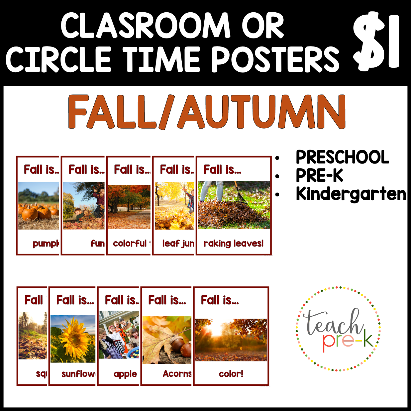 Fall/Autumn Theme Classroom Posters