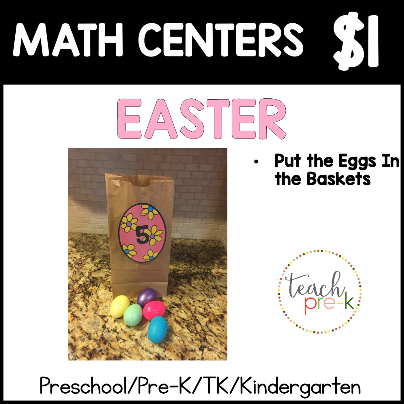 Easter Math Centers/Put the Eggs in the Baskets