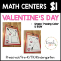 Valentine's Day Math Centers/Trace the Shapes
