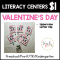 Valentine's Day Literacy Centers/Uppercase Letter Clip