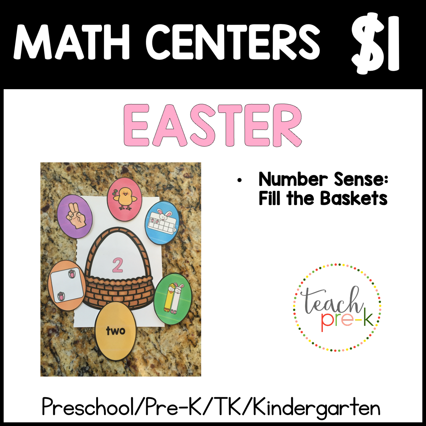 Easter Math Centers/Number Sense: Fill a Basket!