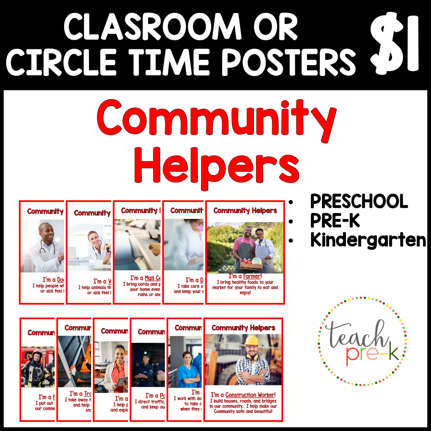 Community Helpers Theme Classroom Posters