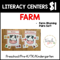 Farm Literacy Centers/Rhyming Pairs Sort