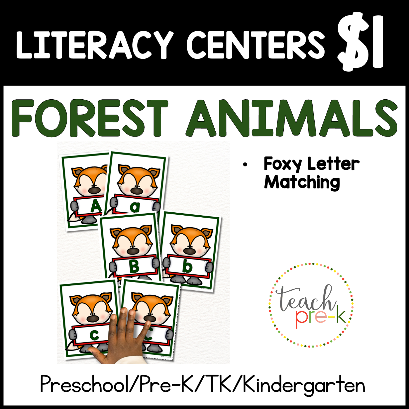 Forest Animals Literacy Centers/Fox Letter Matching