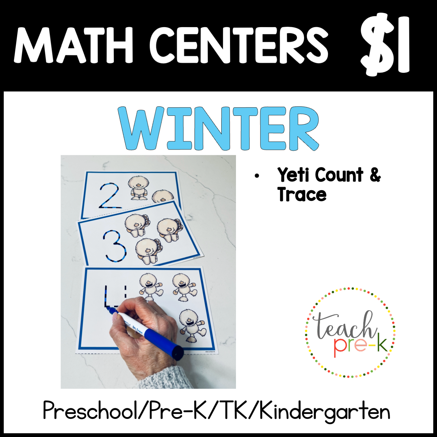 Winter Math Centers/Yeti Count & Trace