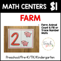 Farm Math Centers/Count & Fill or Trace the Number