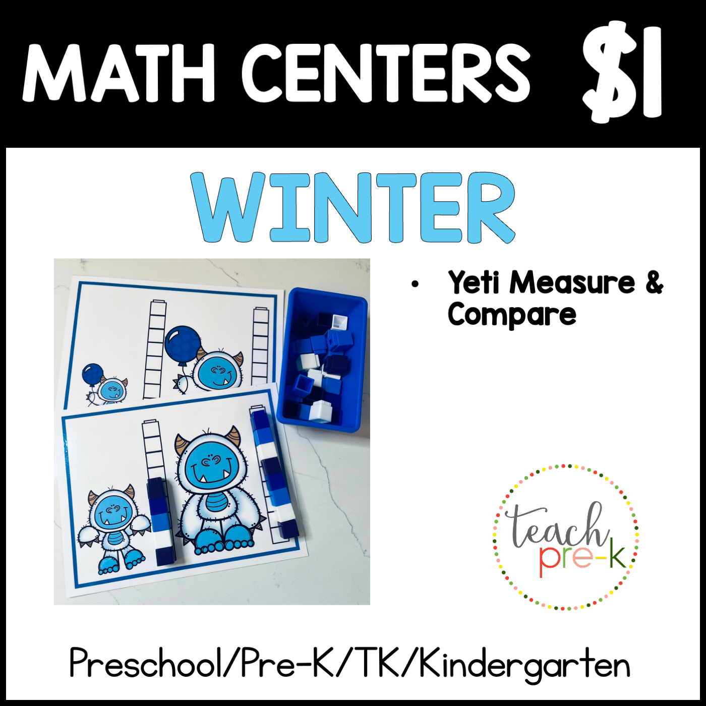 Winter Math Centers/Yeti Measure & Compare