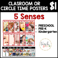 5 Senses Theme Classroom Posters