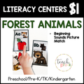 Forest Animals Literacy Centers/Beginning Sounds Picture Mats