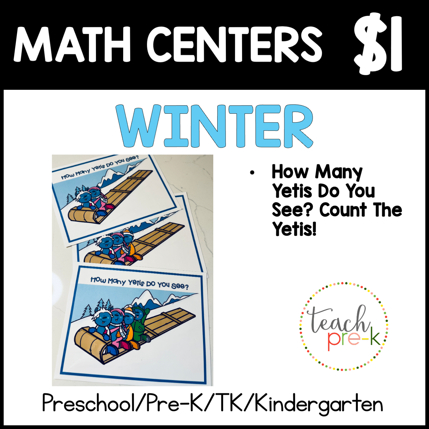 Winter Math Centers/How Many Yetis Do You See?