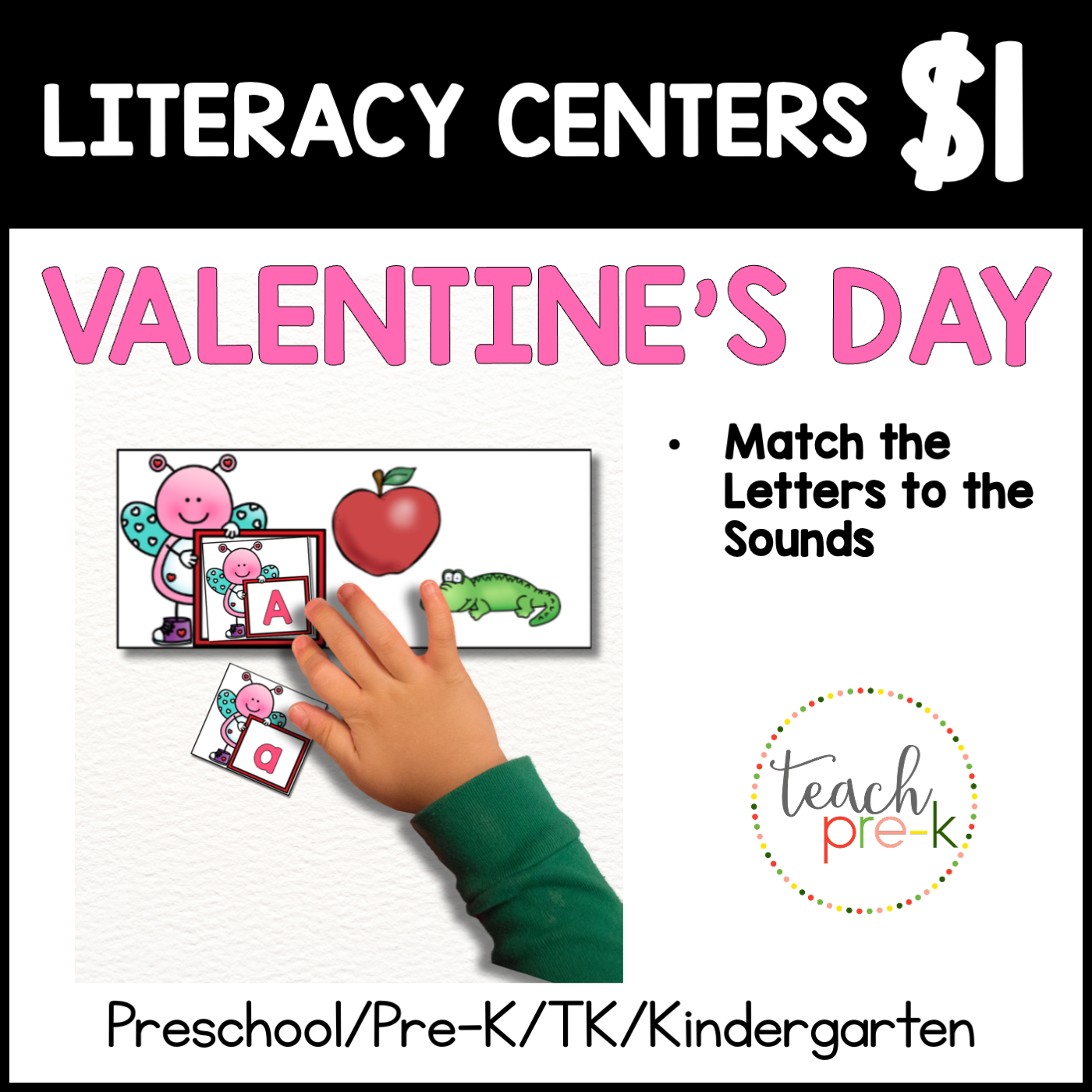 Valentine's Day Literacy Centers/Match the Letters to the Sounds
