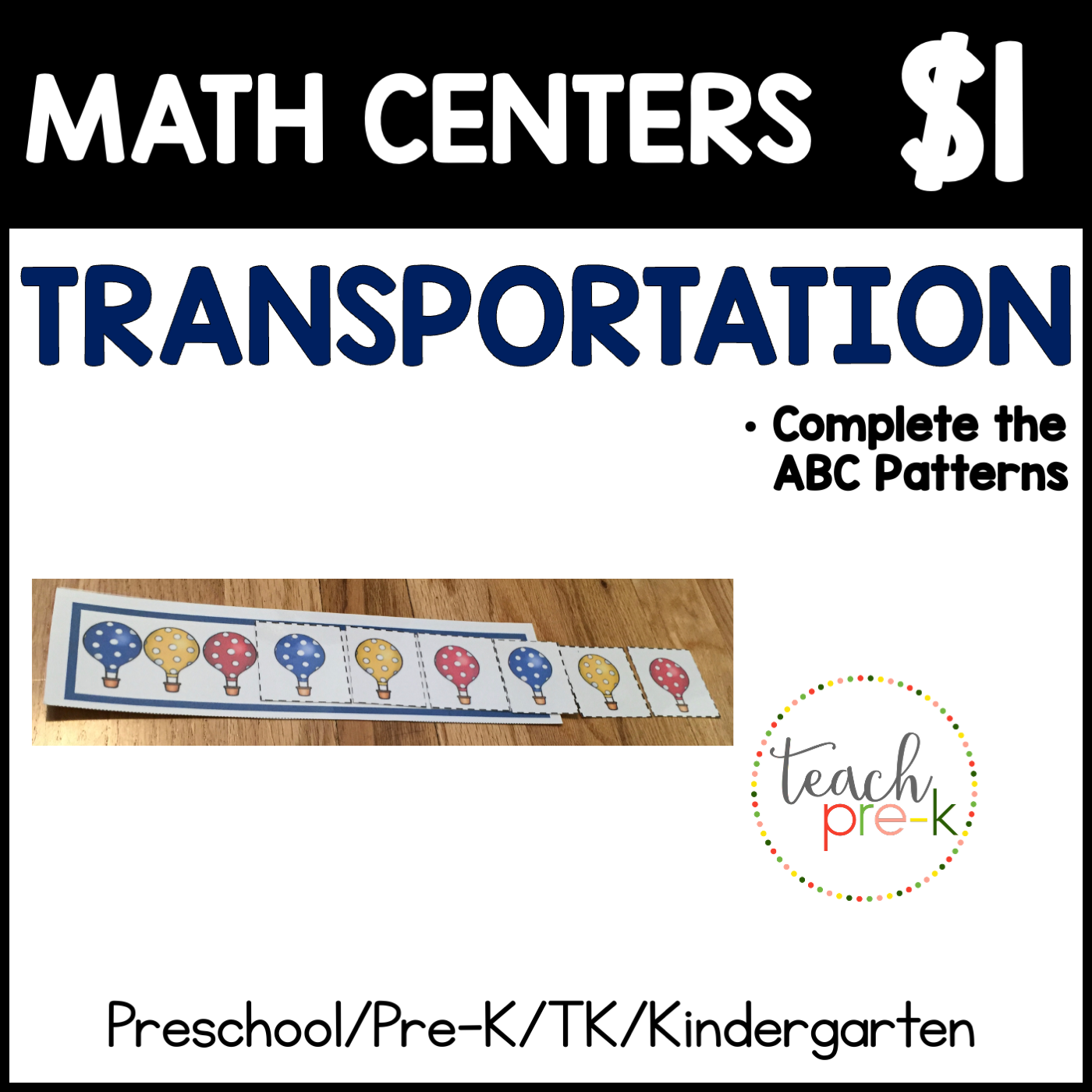 Transportation Math Centers/Complete the ABC Patterns