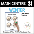 Winter Math Centers/Yeti Shape Tracing
