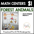 Forest Animals Math Centers/Acorn Shapes Match 4!