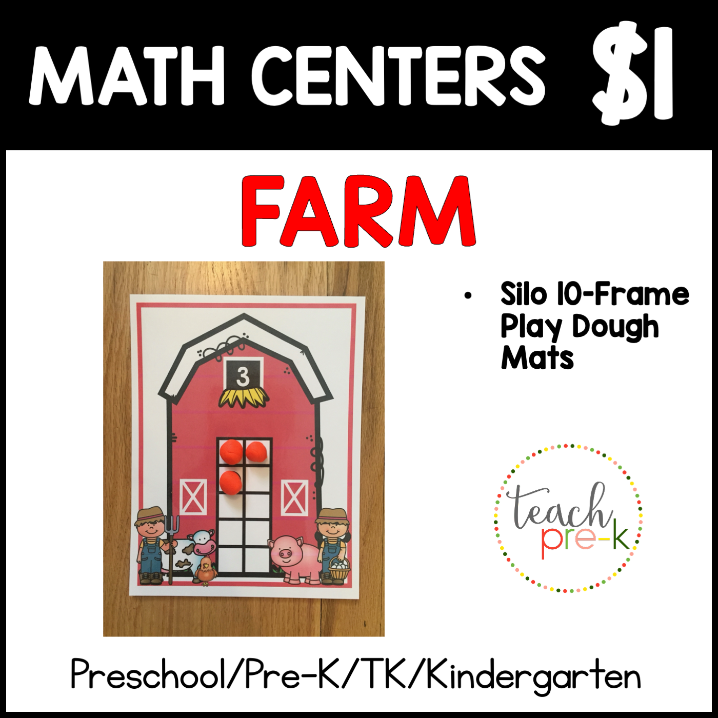 Farm Math Centers/Silo 10-Frame Play Dough Mats