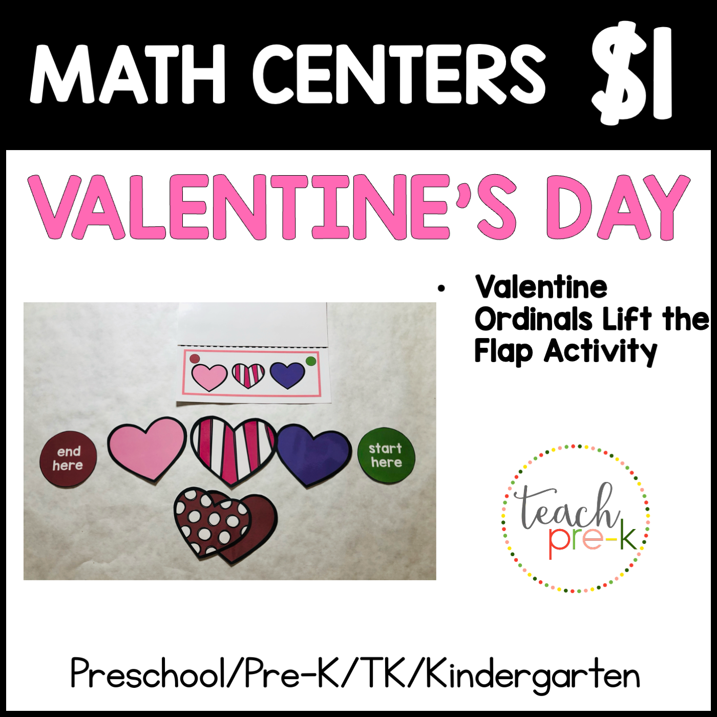 Valentine's Day Math Centers/Valentine Ordinals