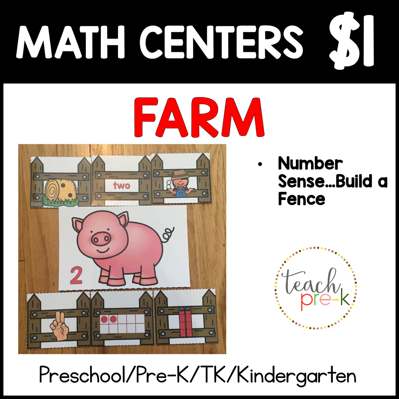 Farm Math Centers/Number Sense...Build a Fence