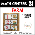 Farm Math Centers/Haystack Subitizing 2-Part Puzzles