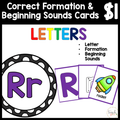 $1 Letters, Formation, & Beginning Sounds Cards-R