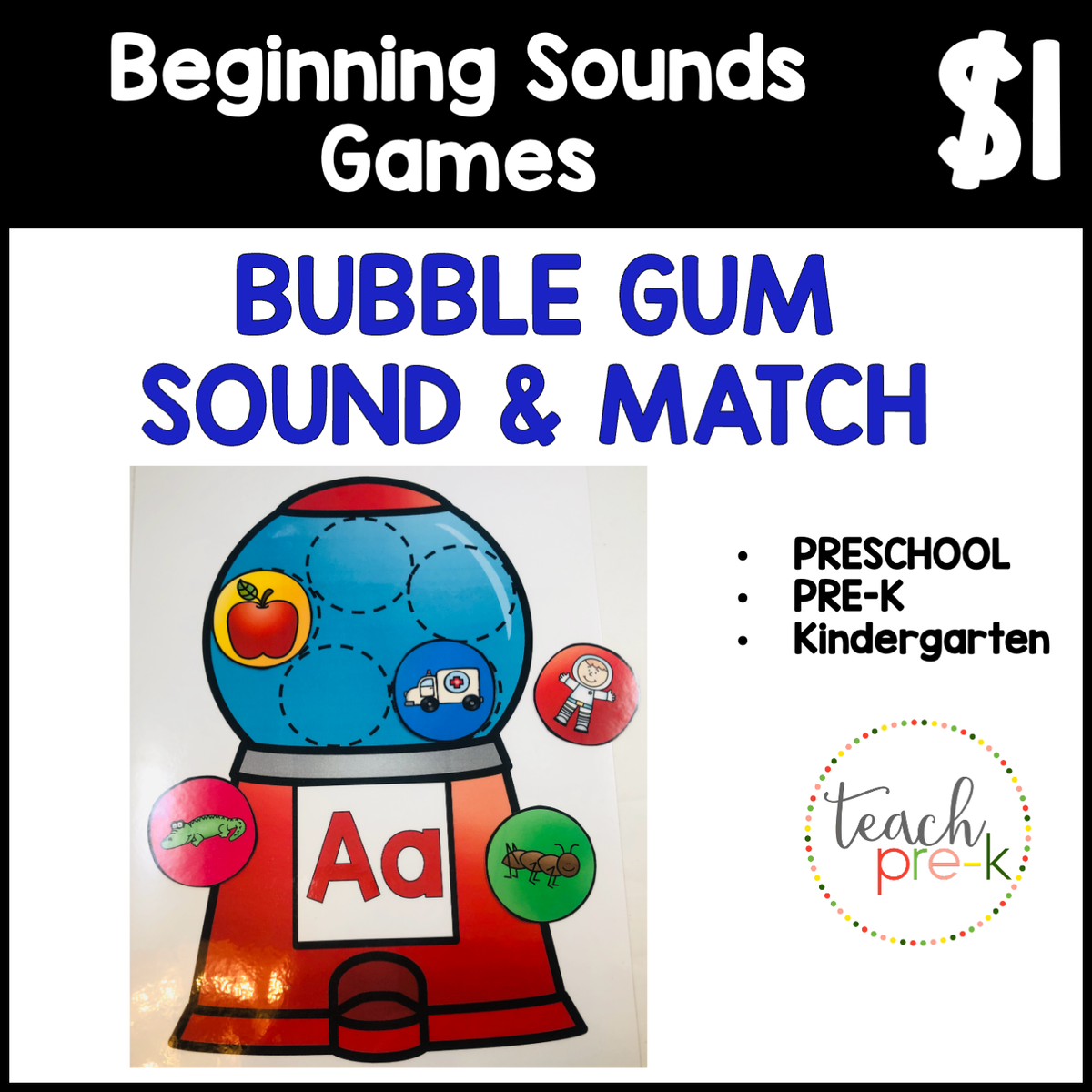 Alphabet Resources/Bubble Gum Sound & Match