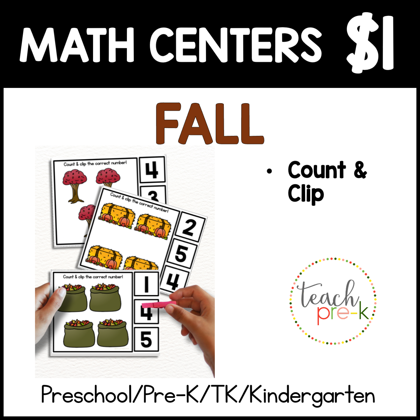Fall Math Centers/Count & Clip