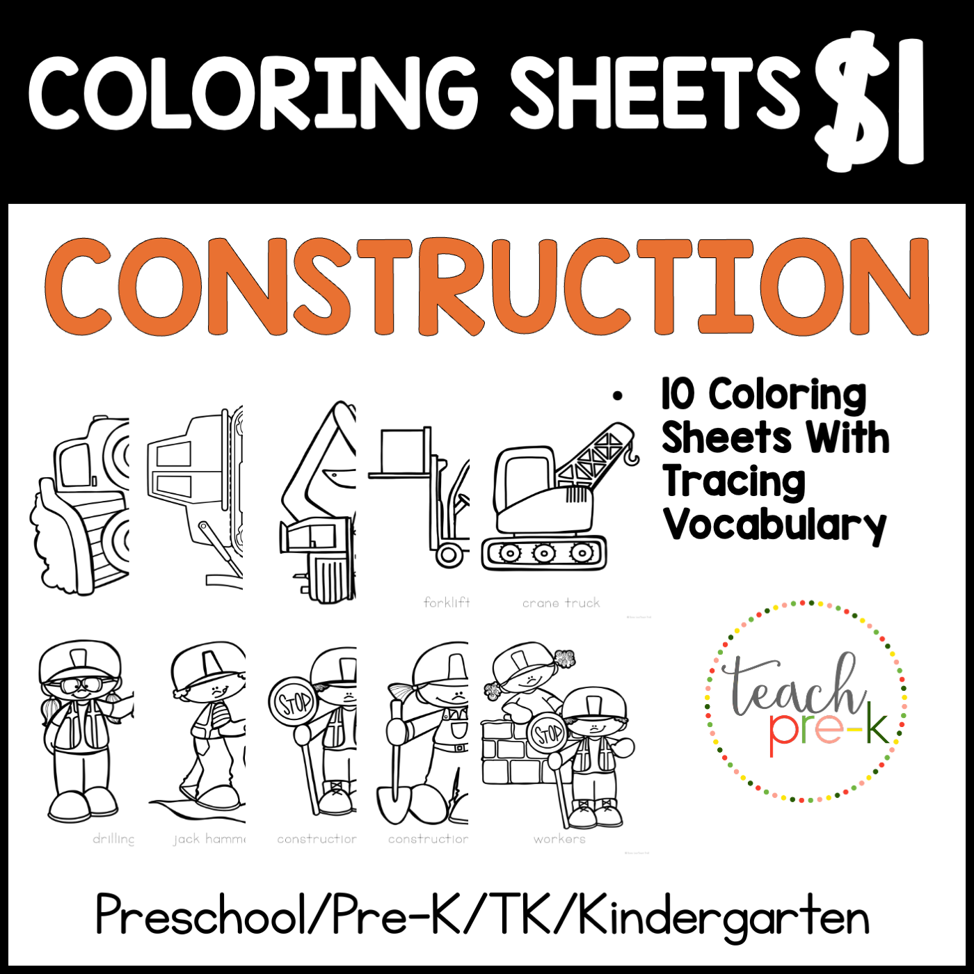 Construction Coloring Sheets