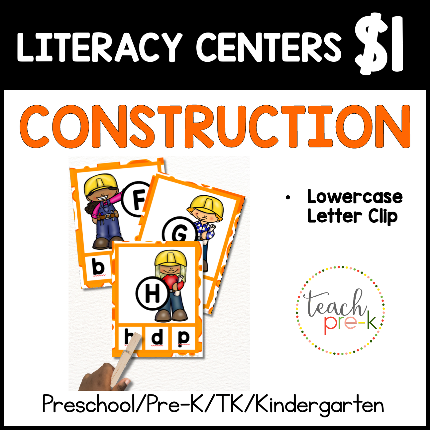 Construction Literacy Centers/Lowercase Letter Clip