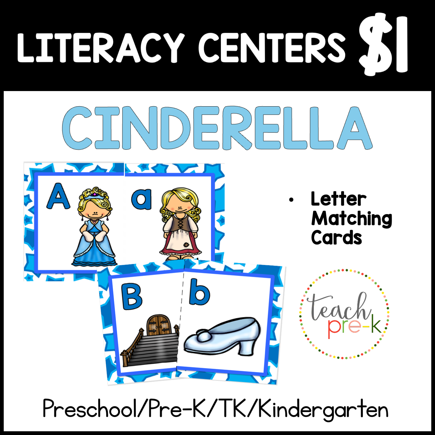 Cinderella Literacy Center/Letter Match Cards