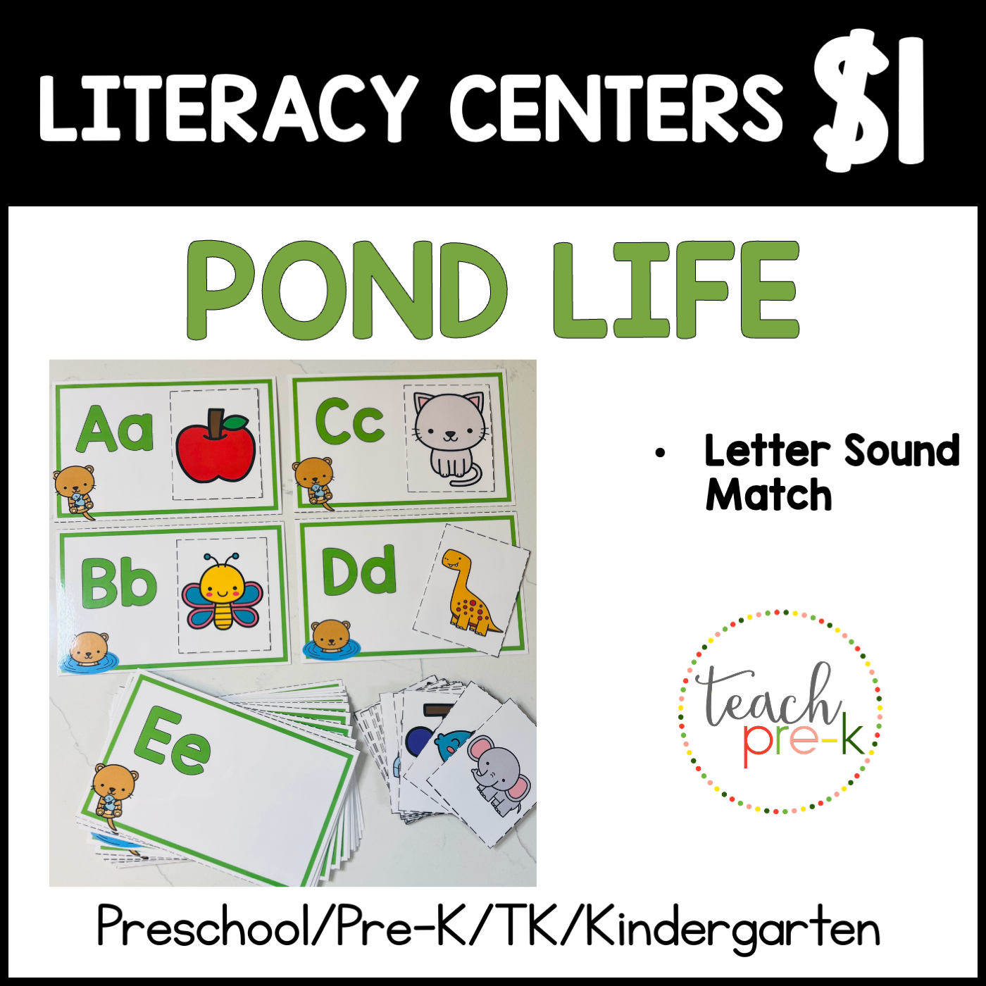 Pond Life Centers/ Letter Sound Matching Mats