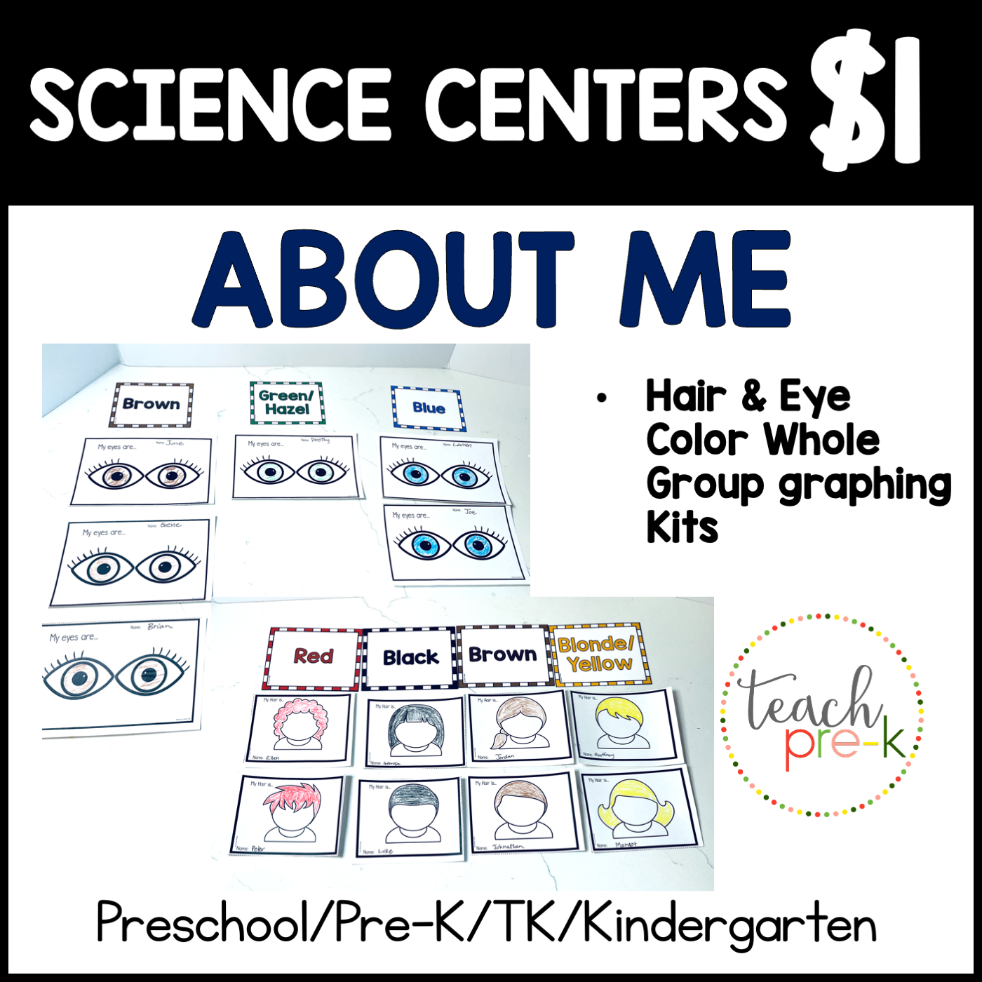 About Me Science Center/Hair & Eye Color Graphing Kit