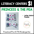 Princess & the Pea Literacy Center/Letter Match Puzzles