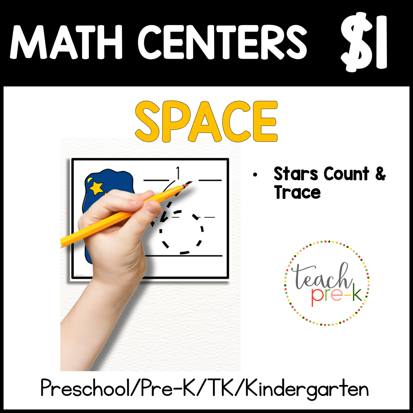 Space Math Centers/Stars Count & Trace