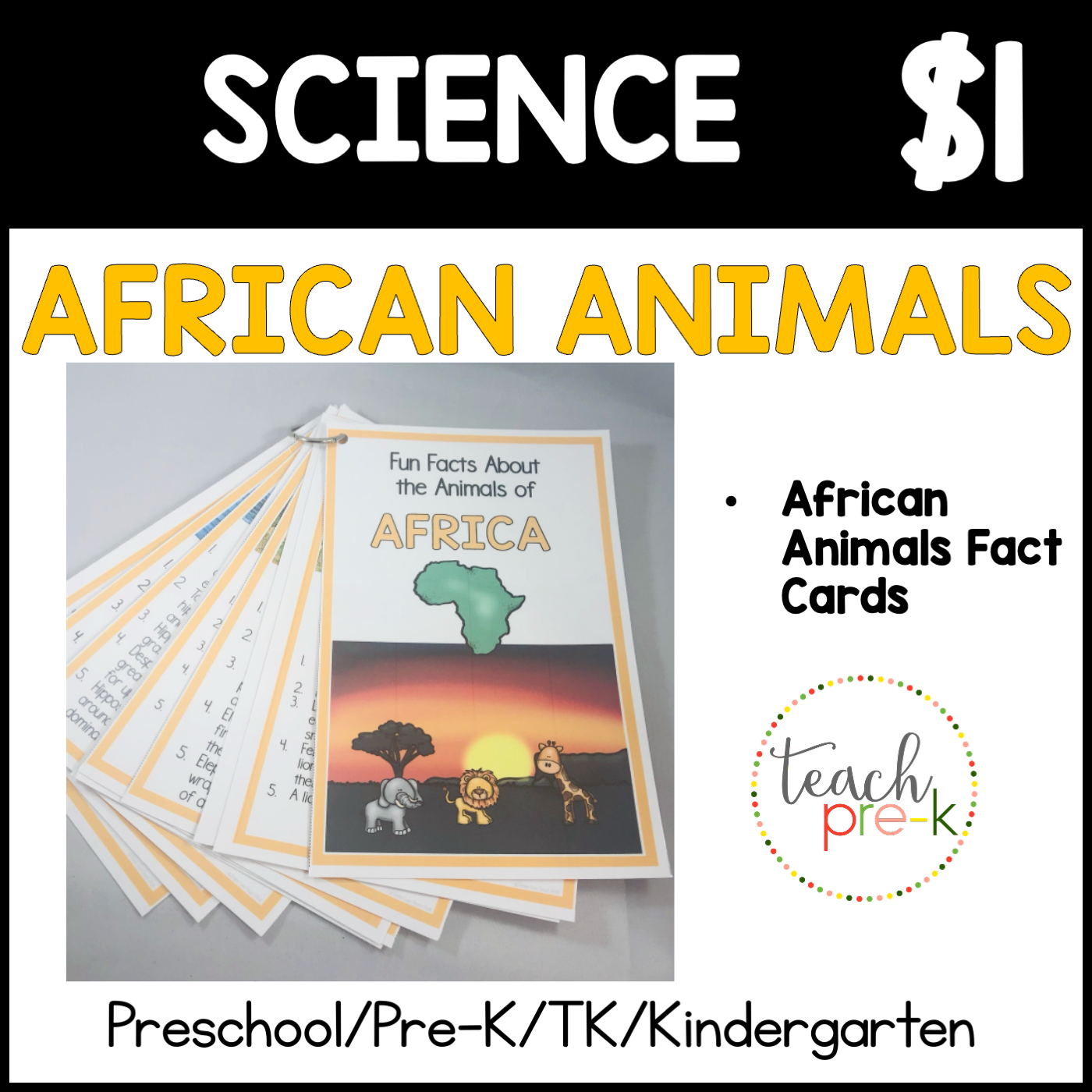 African Animals  Science Centers/African Animals Fact Cards