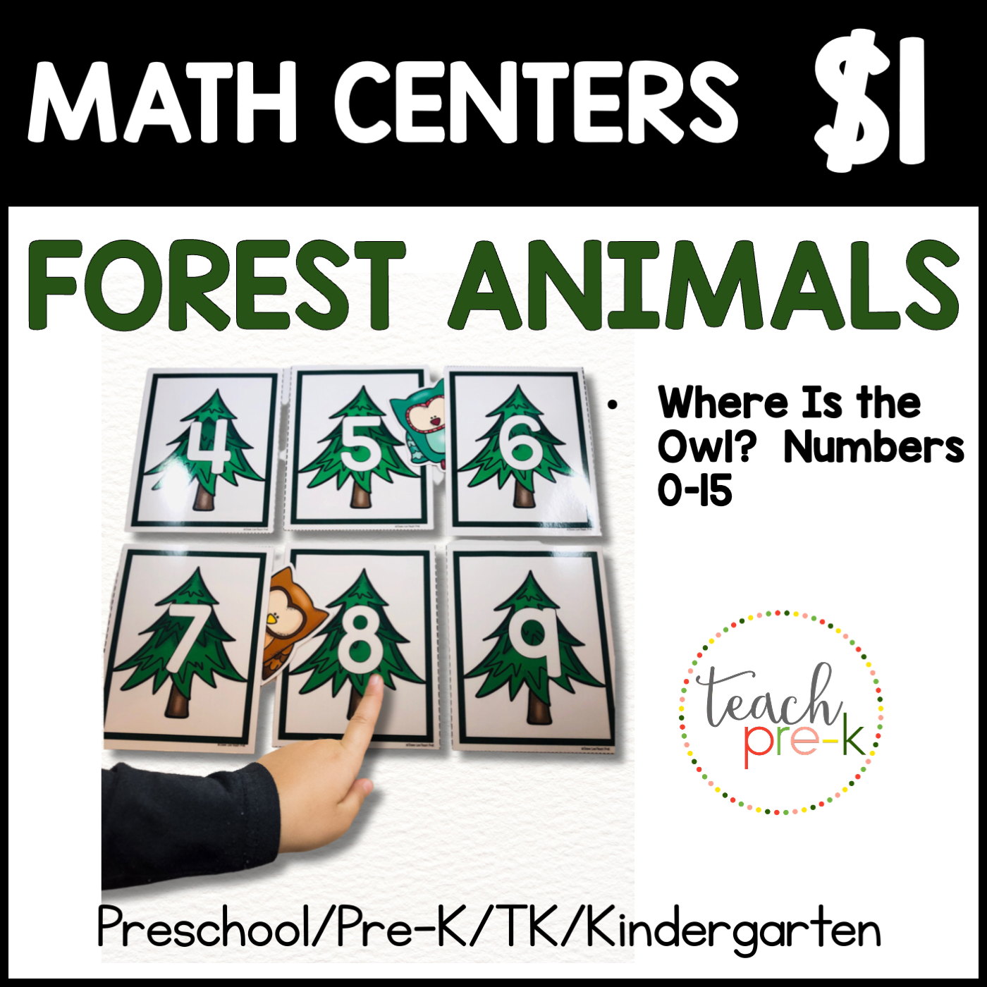 Forest Animals Math Centers/Where is the Owl? Numbers 1-15