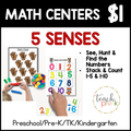 5 Senses Math Centers/Count & Stack 1-6, & 1-10, & See the Number...Find the Number