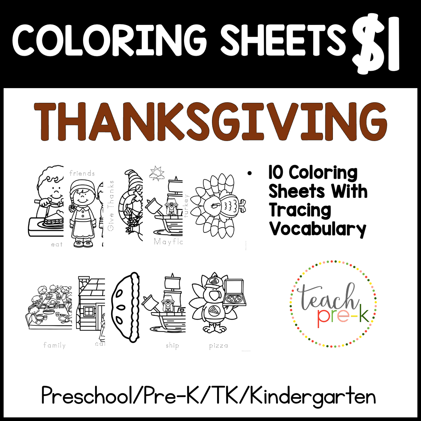 Thanksgiving Coloring Sheets