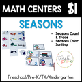 Seasons Math Centers/Season Color Sorting & Count & Trace