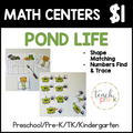 Pond Life Math Centers/ Shape Matching & Number Find & Trace