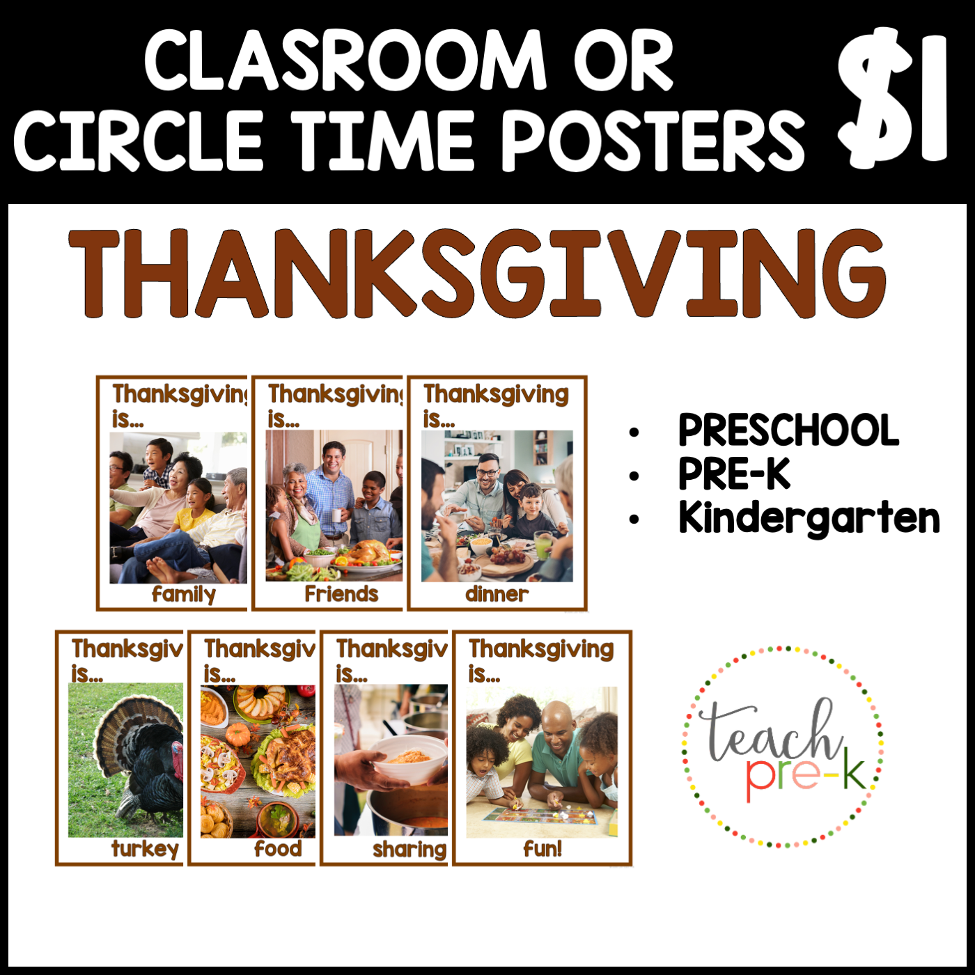 Thanksgiving Classroom Posters