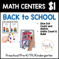BTS Math Centers/Build & Count & Fill the Lunchbox Dice Dots Activity