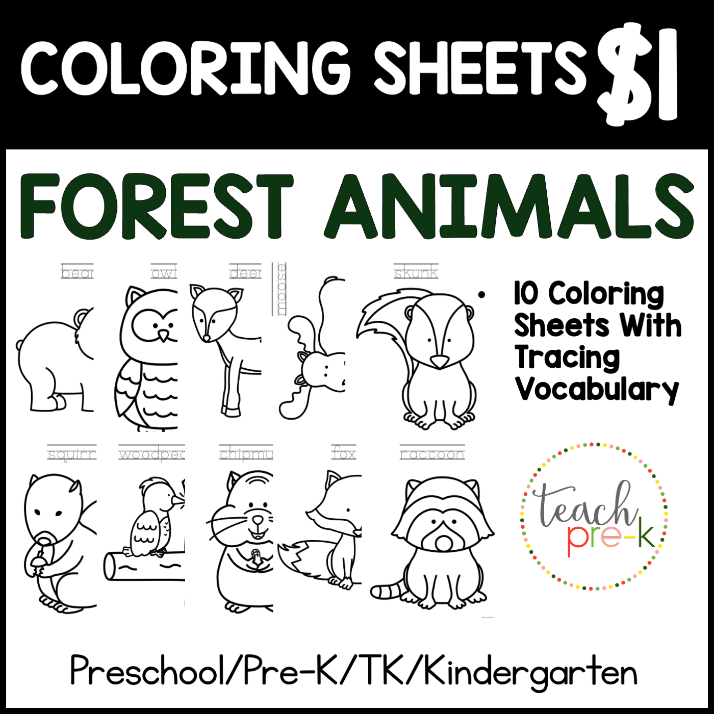 Forest Animals Coloring Sheets