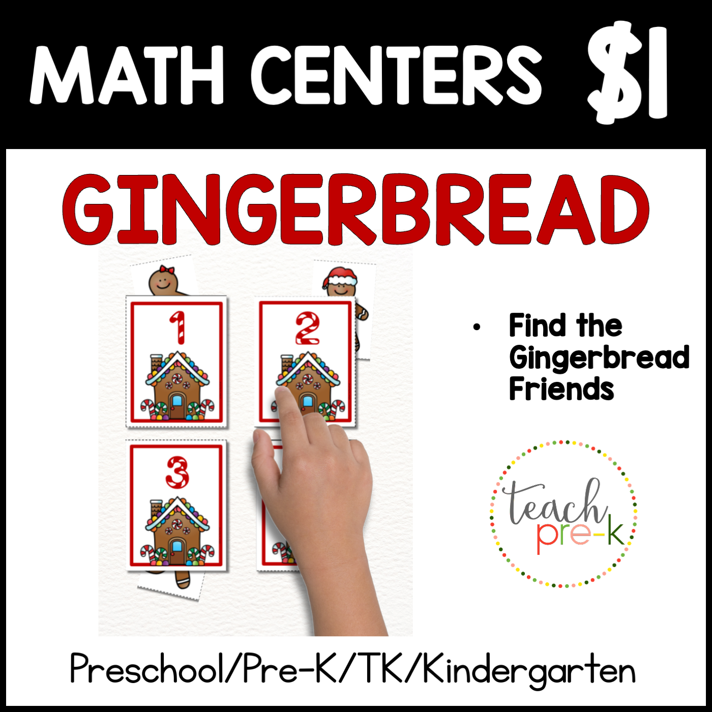 Gingerbread Math Centers/Find the Gingerbread Friends-Numbers