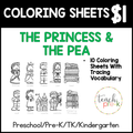 Princess & the Pea Coloring Sheets