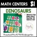 Dinosaur Math Centers/Where's the Baby Dinosaur? Number ID Game 0-20